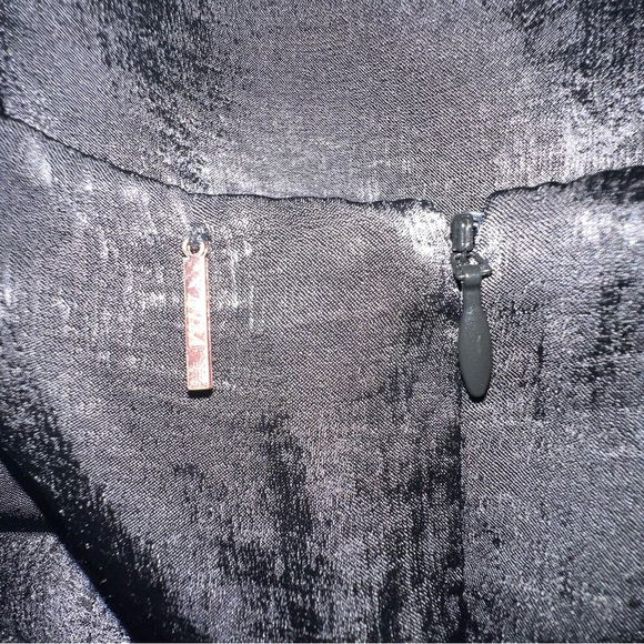 Misa Los Angeles Xandra Black Hammered Satin Wide Leg Halter Jumpsuit M Party - Picture 8 of 14